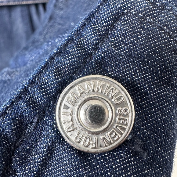 Seven For All Mankind Long- Sleeve Zip Front Denim Dress Size Large - Picture 7 of 15